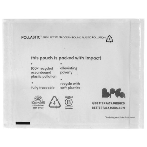 POLLAST!C Ocean Bound Plastic Labelopes Medium 230x150mm, Pack of 500
