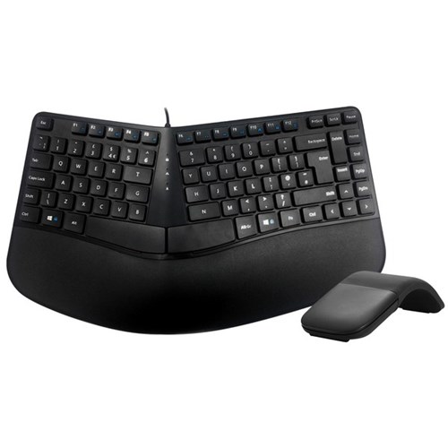 ACC “A” Shape Compact Contour Keyboard with Wireless Curved Mouse Combo
