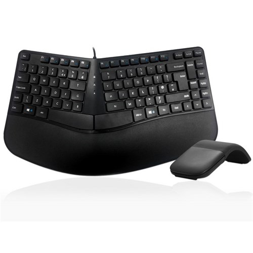ACC “A” Shape Compact Contour Keyboard with Wireless Curved Mouse Combo