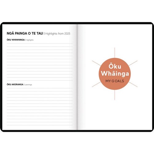 Tuhi A43 Premium Bilingual Diary A4 Week To View Mahere a Wiki 2026 Black/Gold
