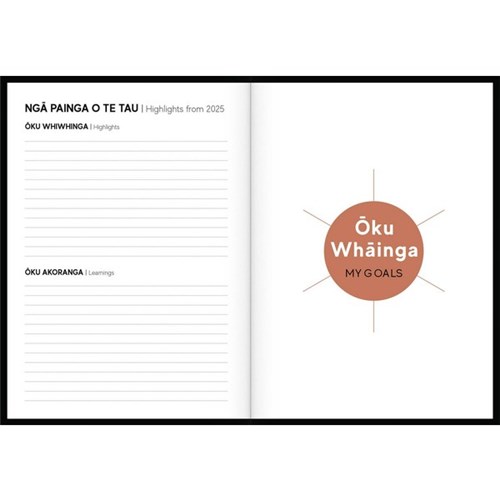Tuhi A41 Premium Bilingual Diary A4 Day Per Page Rataka 2026 Black/Gold