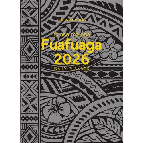 Tuhi A51 Bilingual Diary Day Per Page O Aso Ma Ona Fuafuaga 2026 Black