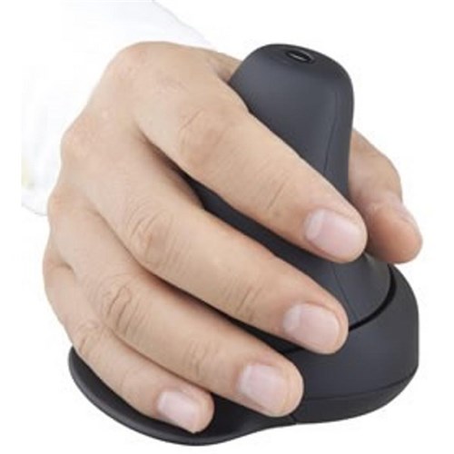 Fingerless Wireless Click Mouse Vertical Rockstick Black