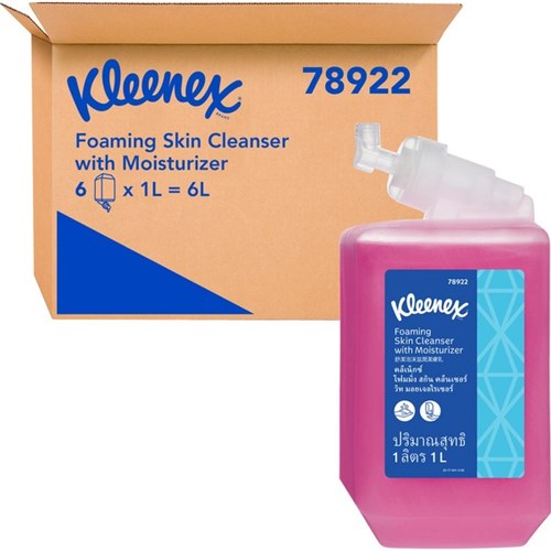 Kleenex Luxury Foam Skin Cleanser Moisturiser (78922) 1L, Carton of 6