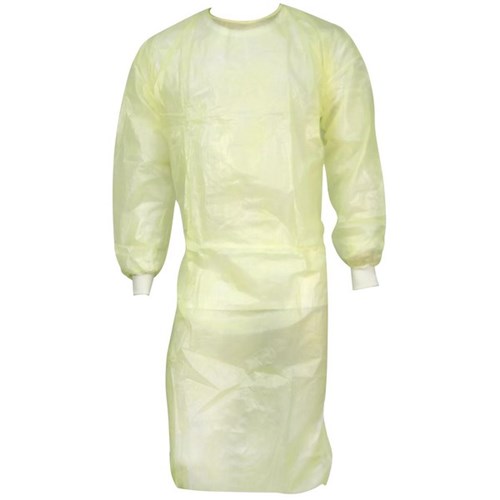 Help-It Fluid Resistant Isolation Gown Yellow XL, Box of 50