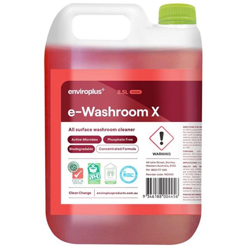 Enviroplus e-Washroom X Concentrated Washroom Cleaner 2.5L, Carton of 6
