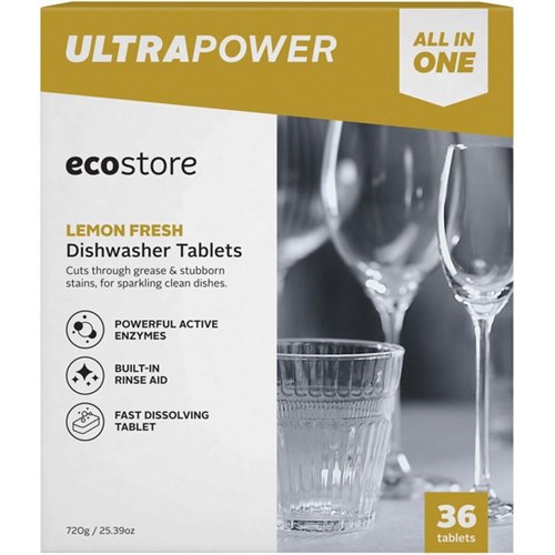 ecostore Ultra Power Dishwasher Tablets, Pack of 36