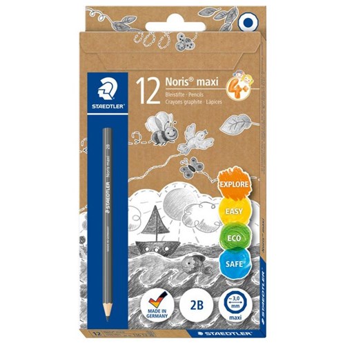 Staedtler Noris Club Maxi 2B Graphite Pencil, Pack of 12