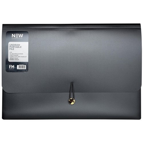FILE UNDRAW FM A4 5 POCKETS PORTABLE NEW GEN GUNMETAL