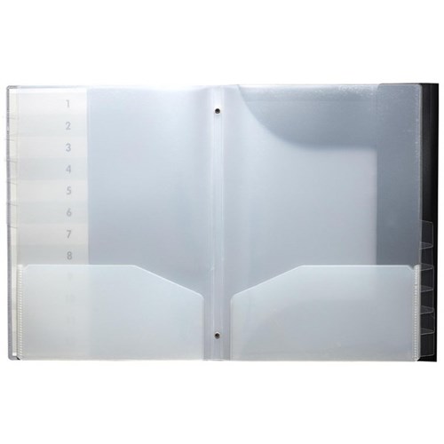 FM New Gen A4 File Divider 12 Tab Gunmetal Black