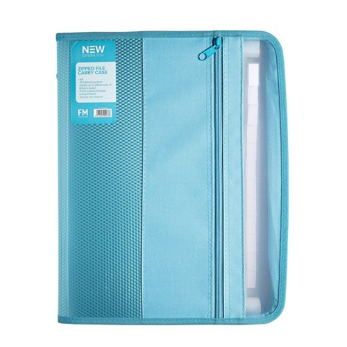 FM New Gen A4 Expanding File 13 Pockets with Zip Ocean Blue