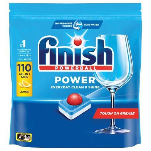 Finish Power Dishwashing Tablets Lemon Sparkle, Pack of 110