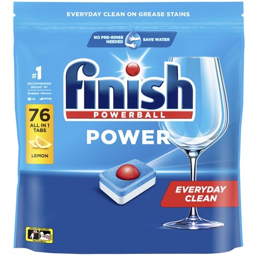 Finish Power Dishwashing Tablets Lemon Sparkle, Pack of 76