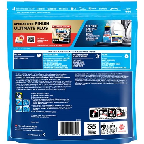 Finish Power Dishwashing Tablets Lemon Sparkle, Pack of 76