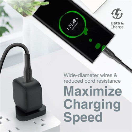 Promate USB-C to USB-C Super Flexible Cable Black 1m