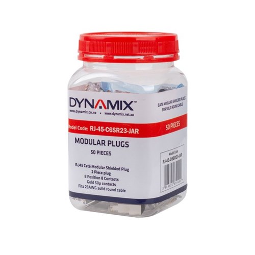 Dynamix Cat6/6A/7 23AWG RJ45 Plug Joiner White, Pack of 50