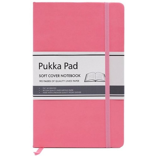 Pukka Signature Soft Cover Notebook Lined 130x210mm Pink