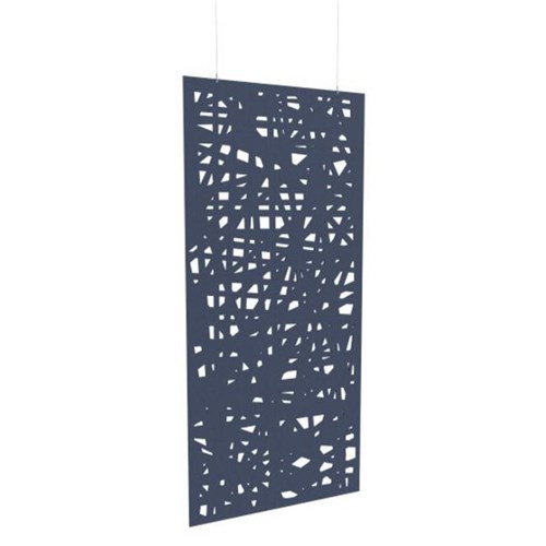 Boyd Acoustic Hanging Carved Panel 1200mm Cross Navy Peony