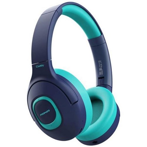 Promate Child-Safe Wireless Bluetooth Over-Ear Headphones Aqua