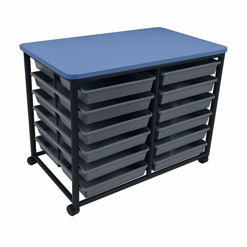 SitRite Double Bay Tote Trolley 940x550mm Pro Blue/Black