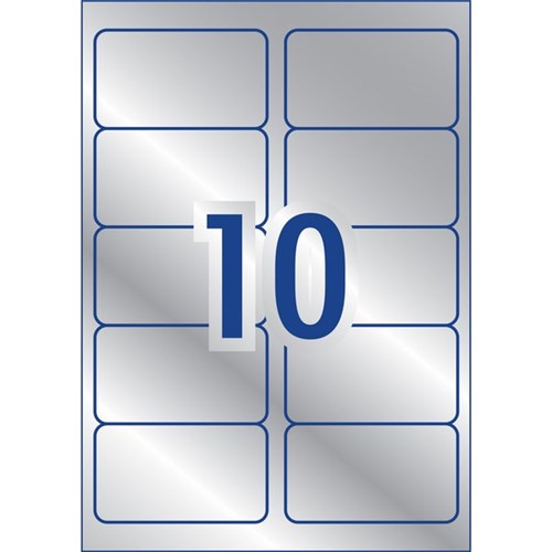 Avery Heavy Duty ID Laser Labels L6012 Silver, Pack of 20 Sheets