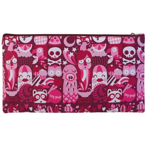 Milan Pencil Case 340x170mm School Days Pink