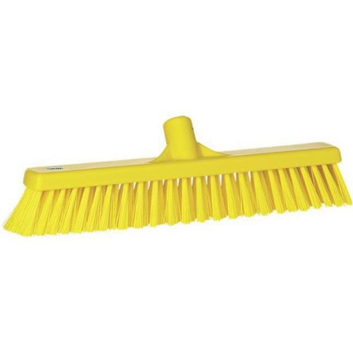 Vikan Floor Broom Soft/Hard Bristle 410mm Yellow