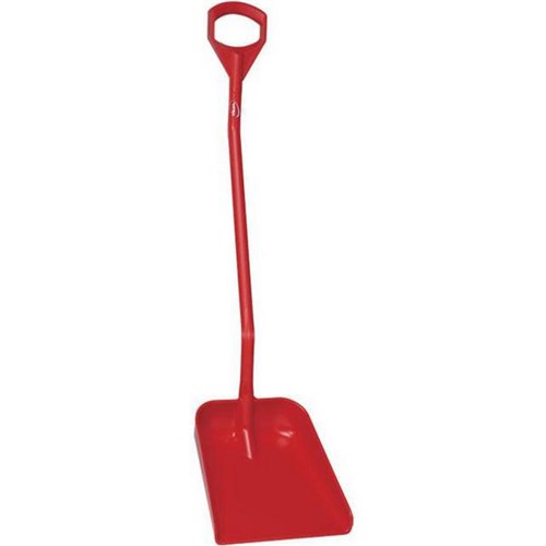 Vikan Ergonomic Shovel Long Handle Large Blade Red