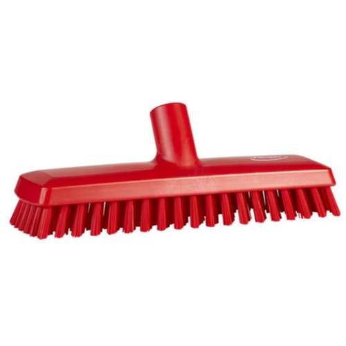 Vikan Waterfed Stiff Bristle Floor Scrub Brush 270mm Red