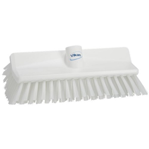 Vikan High-Lo Stiff Bristle Brush 265mm White