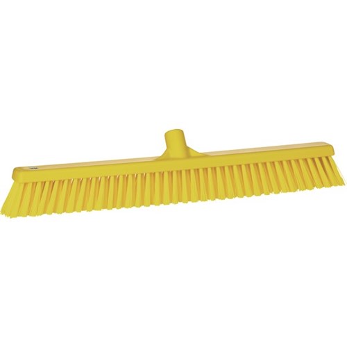 Vikan Floor Broom Soft/Hard Bristle 610mm Yellow