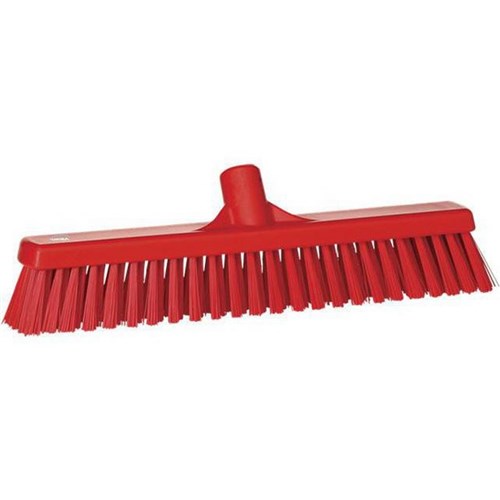 Vikan Floor Broom Soft/Hard Bristle 410mm Red