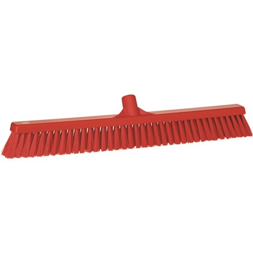 Vikan Floor Broom Soft/Stiff Bristle 610mm Red