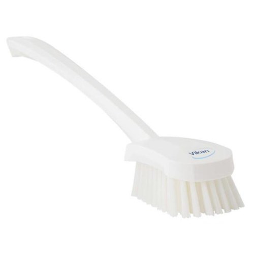 Vikan Churn Long Handled Stiff Bristle Brush 415mm White