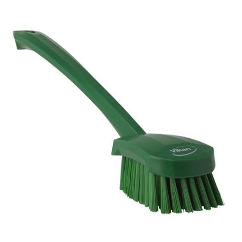 Vikan Churn Long Handled Stiff Bristle Brush 415mm Green