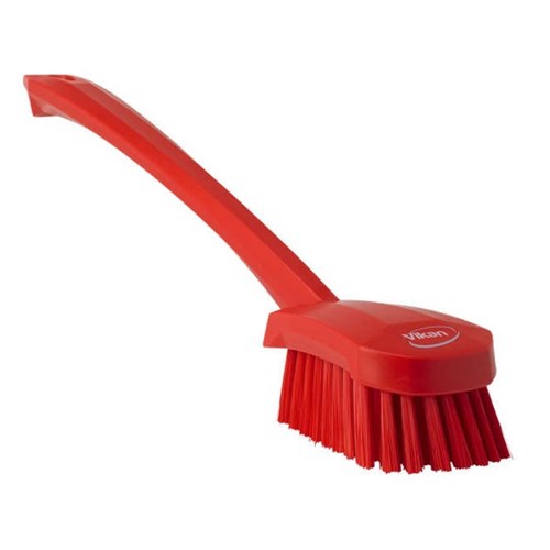 Vikan Churn Long Handled Stiff Bristle Brush 415mm Red