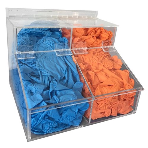 Eagle Two Bay Glove Dispenser Clear 310x400x400mm Clear