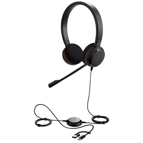Jabra Evolve 20 SE MS Stereo Wired Headset USB-C/A Leatherettes