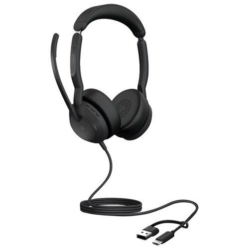 Jabra Evolve2 50 UC Stereo Wired Headset USB-C/A Black