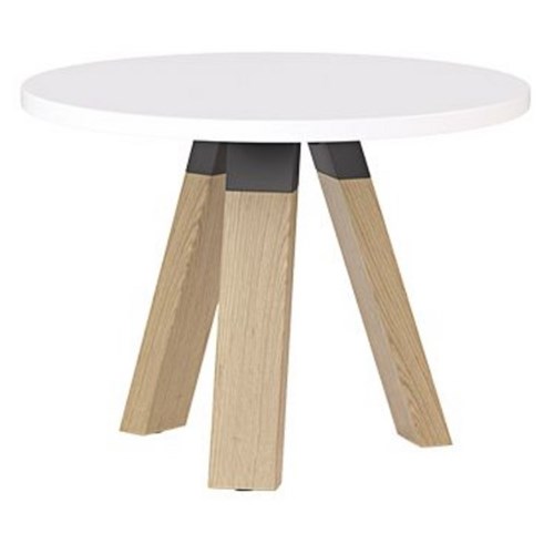 Ligna Round Coffee Table 600mm Oak/White