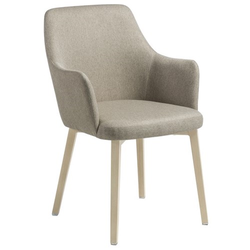 Eden Olli Visitor Chair 4 Leg Timber Look Frame Standard Polyester/Flax