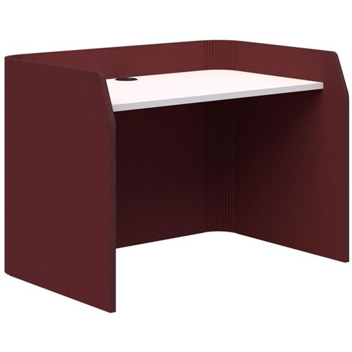 Sonic Focus Desk 850x1200x800mm Maroon/Snow Velvet