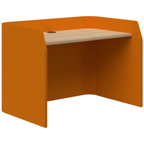 Sonic Focus Desk 850x1200x800mm Orange/Classic Oak