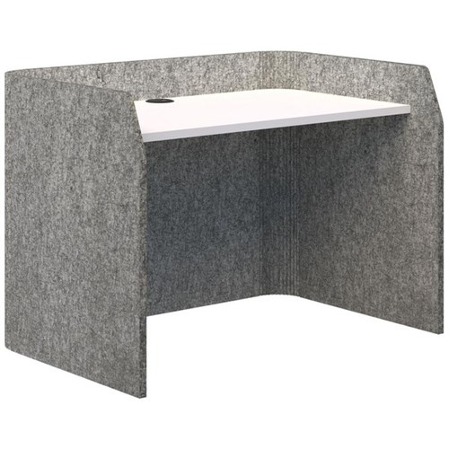 Sonic Focus Desk 850x1200x800mm Marble/Snow Velvet