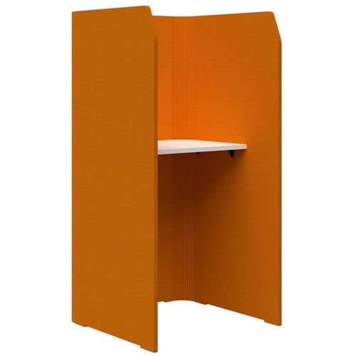 Sonic Focus Standup Workpod 1800x900x900mm Orange/Classic Oak