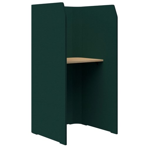 Sonic Focus Standup Workpod 1800x900x900mm Peacock Green/Classic Oak
