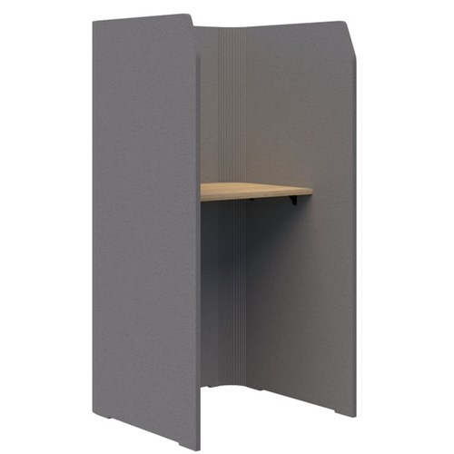 Sonic Focus Standup Workpod 1800x900x900mm Grey/Classic Oak 