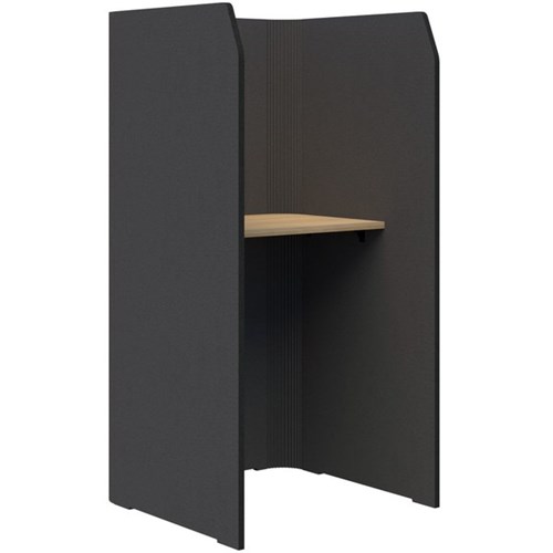 Sonic Focus Standup Workpod 1800x900x900mm Charcoal Grey/Classic Oak