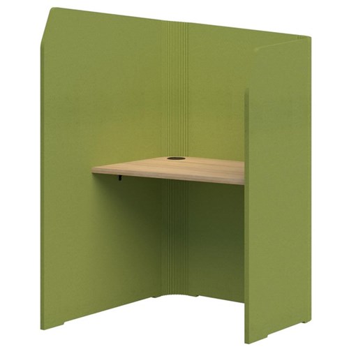 Sonic Mini Focus Standup Workpod 1300x900x1000mm Banana Green/Classic Oak