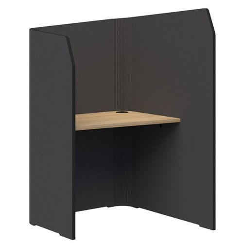 Sonic Mini Focus Standup Workpod 1300x900x1000mm Charcoal Grey/Classic Oak